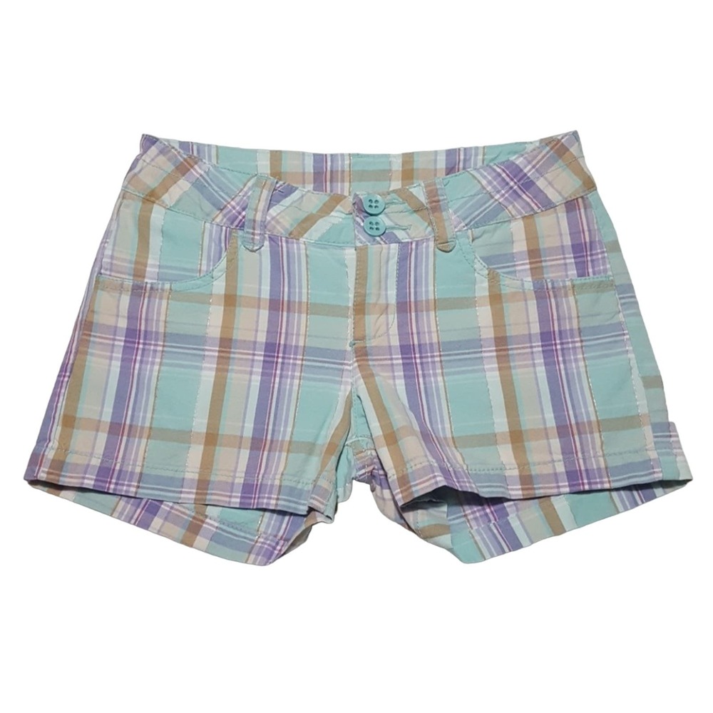 GAP Kids pastel plaid chino shorts